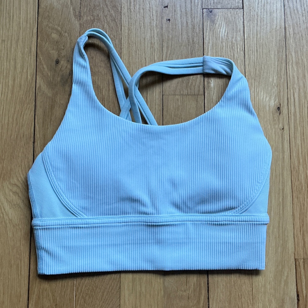 Lululemon Sky Blue Ribbed Sports Bra